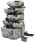 Warmiehomy Garden Fountains and Water Features, 5 Tier Electric Cascading Rock Fountain, Waterfall with Pump and LED Lights for Outdoor, Garden Ornaments Outdoor Indoor Height 49CM, Grey