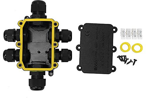 Boîte de Jonction en Plastique IP68 - Boîte de Câblage Connexion Sous-marine 5 M pour les Lumières Sous-marines, 450VAC, 24A, UL94V-2 Ignifuge, Imperméable, Installer avec Options Diamètre Câble 5-9