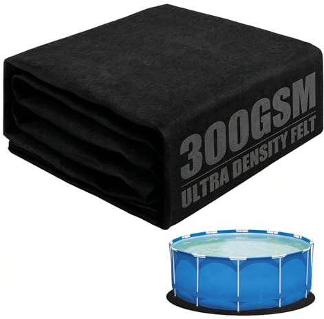 Tapis de Piscine Rond Protection Géotextile Robuste pour Piscine Hors-Sol, Tapis de Sol pour Piscine, Tapis de Sol Tapis sous Piscine Hors Sol De Vie du Liner, Barrière Anti-Mauvaises Herbes