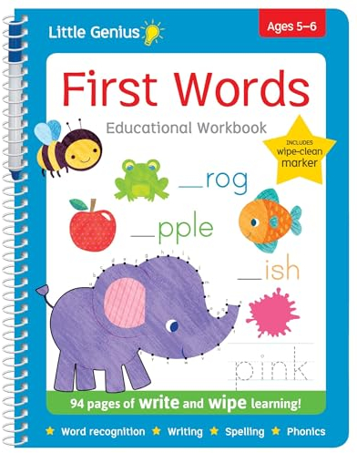 Little Genius Write and Wipe Bind Up - First Words