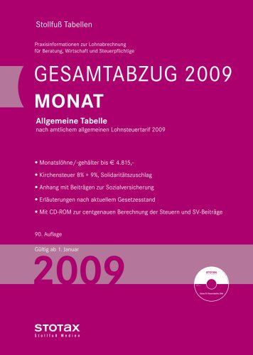 Gesamtabzugstabelle Monat 2009: Bundesweit gültige Ausgabe (Stollfuss-Tabellen)