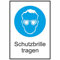 Indigos UG Aufkleber Schutzbrille tragen Gebotsschild - 13,10x18,50 cm - selbstklebender Sicherheits Aufkleber für Tür oder Wand - Warnschild für Gebäude, Hotel, Büro, Firma, Haus, Praxis