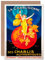Wee Blue Coo Chablis Wein Französisch Vintage Anzeige Orange Globe Trauben Weihnachtskarte