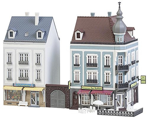Faller FA 232387 - 2 Stadthäuser Beethovenstraße, Zubehör für die Modelleisenbahn, Modellbau, 18.5 x 7.7 x 27.9 cm