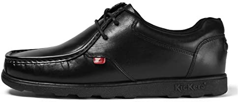 Kickers Fragma Mens Black Leather Lace Up Shoe - Size 10 - Black