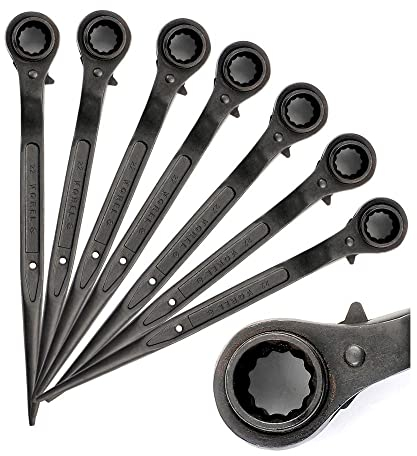 TOOLTRADERS 6 x Ratsche Gerüstbauratsche Gerüstbauknarre Gerüstratsche Gerüst Ratschenschlüssel 19-22mm