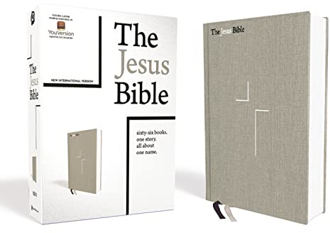 The Jesus Bible, NIV Edition, Cloth over Board, Gray Linen, Comfort Print