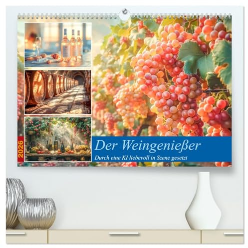 Der Weingenießer (hochwertiger Premium Wandkalender 2026 DIN A2 quer), Kunstdruck in Hochglanz: Mit leidenschaftlicher Sprache und tiefem Gefühl ... Facetten des Weins. (CALVENDO Kunst)
