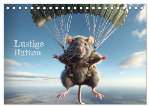 Lustige Ratten (Tischkalender 2026 DIN A5 quer), CALVENDO Monatskalender: Jeden Monat KI-generierte Ratten in thematischen Szenen (CALVENDO Tiere)