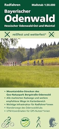 Radfahren, Bayerischer Odenwald / Hessischer Odenwald-Ost und Maintal: Maßstab 1:30.000; reißfest und wetterfest; Mountainbike-Strecken des ... Odenwaldklubs; UTM-Koordinaten für GPS-Nutzer