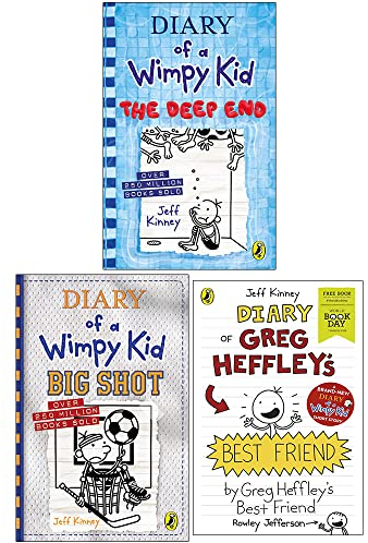 Diary of a Wimpy Kid Book 15-16 and World Book Day : 3 Books Collection Set (Big Shot [Hardcover], The Deep End & Diary Of Greg Heffley's Best Friend)