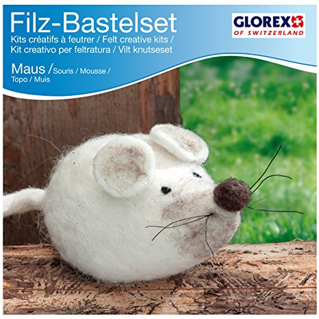 Glorex GmbH Creative felt kit, Maus creme, 12 x 6