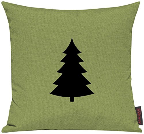 Shirtinstyle Sofakissen, Kissenbezug, Kissenhülle, Motiv Tannenbaum Weihnachtsbaum, Größe 40 x 40cm, Farbe Kiwi