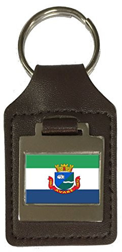 Schlüsselanhänger aus Leder mit Gravur Avare City Sao Paulo Staatsflagge