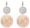 boucle d'oreille suspendue pour les femmes, boucle d'oreille fleur creux or rose en acier inoxydable avec cristal, Cristal