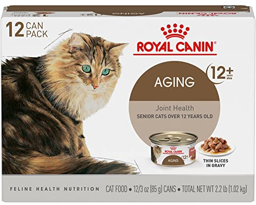 Royal Canin Feline Health Nutrition Aging 12+ Senior Thin Slices in Gravy Cat Food, 3 oz (Pack of 12)