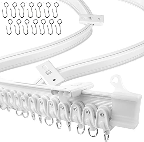 UrbanRed Flexible Ceiling Curtain Track, 10 Meters (32.8FT) - Room Divider, Curtain Rod, White Plastic Painted/Coated Ceiling Mounted Curtain Track