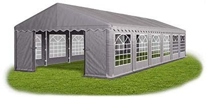 Das Company Partyzelt 6x12m wasserdicht grau Zelt 240g/m² PE Plane hochwertig Gartenzelt Summer PE - Faltpavillon - Gartenpavillon - Pavillon - Lagerzelt - Partyzelt
