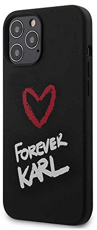 Karl Lagerfeld KLHCP12LSILKRBK Silicone Forever Karl Hülle für iPhone 12 Pro Max 6,7 schwarz