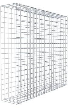 Gabiona Anbau-Gabione Typ2 eckig, Maschenweite 5 x 5 cm, Tiefe 20 cm, Gabione 100 x 90 x 20 cm (L x H x T), C-Ring