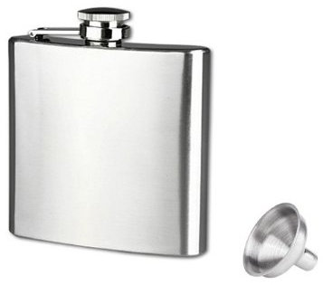 jieGorge 6oz Stainless Steel Pocket Hip Flask Alcohol Whiskey Liquor Screw Cap, Kitchen,Dining & Bar for Easter Day (Silver)