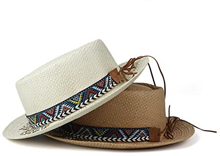 NA Chapeau de soleil 100 % paille pour homme et femme Panama Taille 57-60 cm - - Large