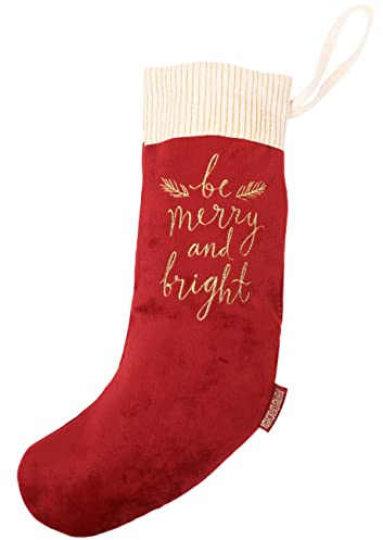 Bota navideña | Media de Navidad para llenar | para Colgar en la Chimenea, escaleras | Saco de Regalo - Envoltorio de Regalo - Terciopelo Rojo - Set 3