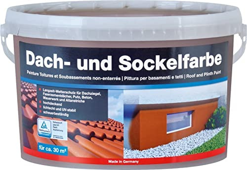 Baufan Dach- und Sockelfarbe Havanna 5l | Scheuerbeständig | witterungsbeständig | lösungsmittelfrei und atmungsaktiv | wasserverdünnbar | für innen und außen