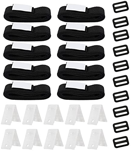Kit de Fijación Poweka para Carrete de Cubierta Solar de Piscina - Incluye 10 Correas Universales, 10 Placas y 10 Hebillas