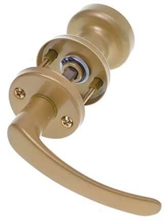 Aqbau® Pomo de puerta con pomo giratorio | Pomo de puerta | Pomo de puerta | Pomo | Juego completo con pernos y tornillos (dorado)