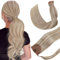 Ponytail Extensions Echthaar Blond Clip in Extensions Zopf Echthaar Menschliches Haar Ashblond Highlighted Hellblond #18/613 35cm 70g
