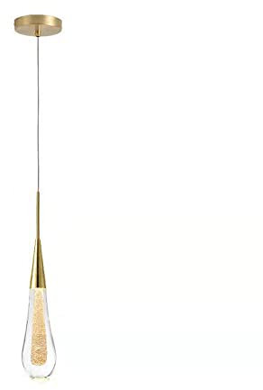 Wassertropfenform kreativer nordischer Stil Pendelleuchte 3W LED warmes Licht Schlafzimmer hängende Beleuchtung hoch durchscheinender Kristalllampenschirm Kronleuchter Villa Wendeltreppe Hotelbeleucht