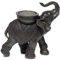 mtb more energy Deko Teelichthalter ''Happy Elephant'' - stehender Elefant Kerzenhalter - Holzeffekt - Höhe ca 14 cm - Dekoration Figur Geschenk
