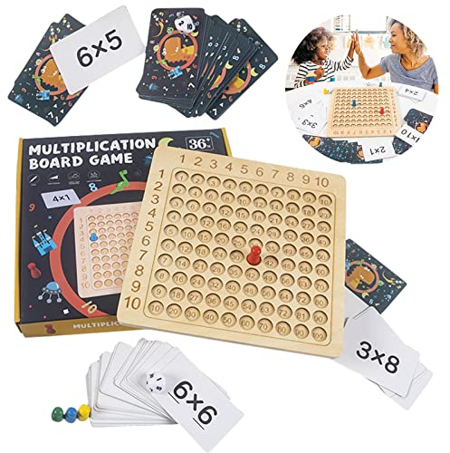 Montessori Multiplikationsbrett, Holz Multiplikationstafel, Multiplikation Lernen Multiplikationstabelle, Kinder Einmaleins Lernen Brett, Math Multiplikation Brettspiel, Lernspielzeug für Kleinkinder