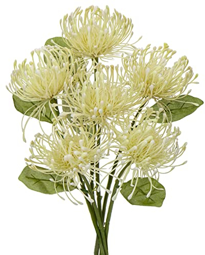Briful 6 Stück Kunstblumen Wie Echt Künstliche Chrysantheme mit biegsamen Stiel für Hausgarten Party Büro Dekoration Blumengesteck