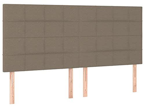 vidaXL 4X Kopfteil Polsterkopfteil Bettkopfteil für Bett Bettrahmen Betthaupt Bettgestell Schlafzimmer Bettzubehör Taupe 90x5x78/88cm Stoff