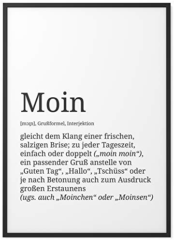 Papierschmiede® Definition: Moin, 40x50 cm, XXL Poster für Wohnzimmer, Schlafzimmer, Küche, Esszimmer, Wandbild Geschenk Wanddeko - ohne Rahmen
