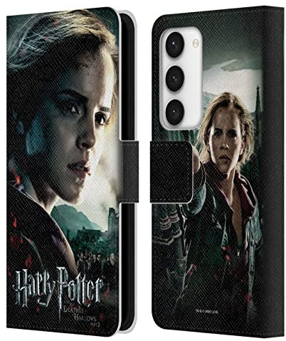 Head Case Designs Offizielle Harry Potter Hermione Granger Deathly Hallows VIII Leder Brieftaschen Handyhülle Hülle Huelle kompatibel mit Samsung Galaxy S23 5G