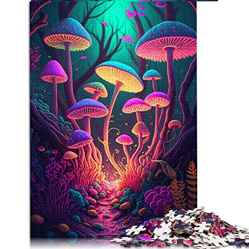 Puzzle für Erwachsene 1000 Teile Psychedelischer Pilz Puzzle Erwachsene Holzpuzzles Familienspiele (Größe 50x75cm)