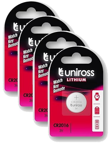 Uniross Pack of 4 x 5 CR1216 Lithium Batteries, 3 V