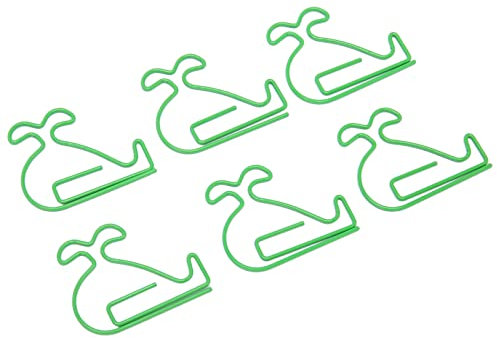 Gonetre Büroklammern, Büroklammern, Büroklammern, 100 Stück, Büroklammern, Wal-Look, exquisit, rutschfest, niedliche Büroklammern Büro, Schule, Grün