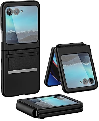 SEAHAI Coque pour Motorola Razr 40 Ultra, Finition Matte Très Mince Antichoc Résistant Aux Rayures Case, Toucher Soyeux TPU/PC Mode Housse Étui avec Bande Contractée - Noir