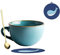 hengshukeji 700 ml große Kaffeetasse, Keramik-Kaffeetasse, Teetassen für Büro und Zuhause, Geburtstagsgeschenk, spülmaschinen- und mikrowellenfest (Blau)