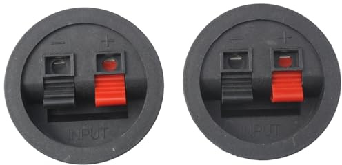 FDXGYH WP2-9 Lautsprecherklemme, rund, Federclip, Doppelbindung, für Auto-Subwoofer, Lautsprecherkabel, Anschluss/Platten (schwarz), 4 Stück