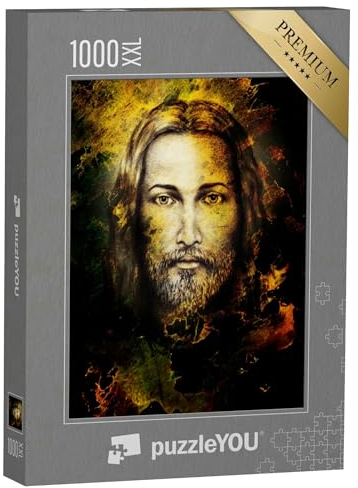 Puzzle 1000 Teile XXL „Bleistift-Portrait: Jesus Christus“ – aus der Puzzle-Kollektion Christentum