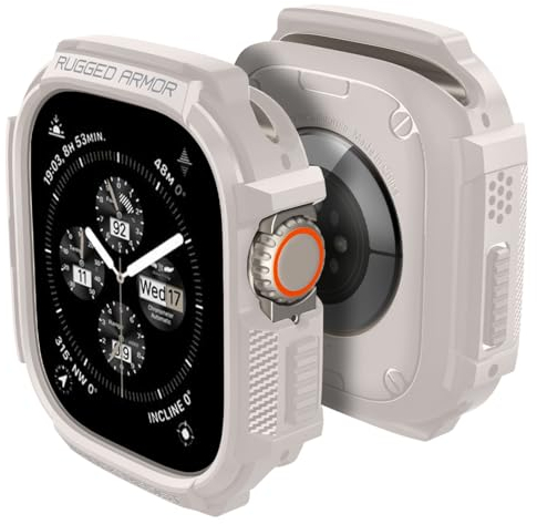 Spigen Rugged Armor Hülle Kompatibel mit Apple Watch Ultra 2 (2023) / Ultra (2022) 49mm - Dünenbeige