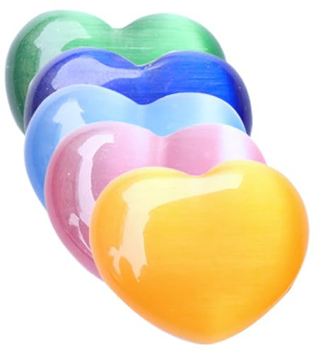 MAGICLULU 10stücke Herzförmige Dekorative Steine Im Bunte Katzenaugensteine Für -dekoration Für Zuhause Büro Und Besondere Anlässe