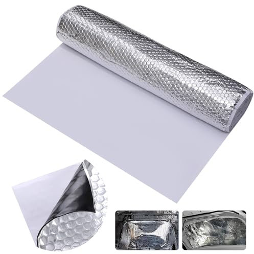 Sleeleece 2mm 2qm Alubutyl Silber Anti Dröhn Dämmmatte selbstklebend Auto Dämmung - KFZ Lärmschutz, Schalldämmung und Schallschutz 50 x 400 cm
