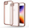 Honeyview Pink Transparent Slim Case for iPhone 7/8/SE (2020/2022) with Matte Border, Shockproof, Non-Yellowing, Metallic Lens Frame