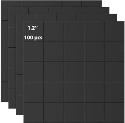 Realth Magnetic Dots/Self Adhesive Magnet for Square | 100 PCS 30mm x 30mm | Peel & Stick with Adhesive Backing | Alternative to Stickers Strip and Tape | for Craft DIY Kitchen and Fridge(MDS30100)